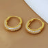 Round 18k Gold Plated Sterling Silver Zircon Inlaid Huggie